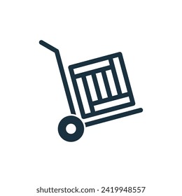 Hand trolley icon on white background.