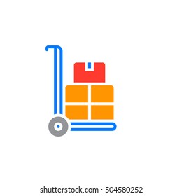 Hand trolley icon vector, filled flat sign, solid colorful pictogram isolated on white, logo illustration