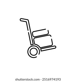 Vetor de ícone de carro de mão. Arte linear ou linear.