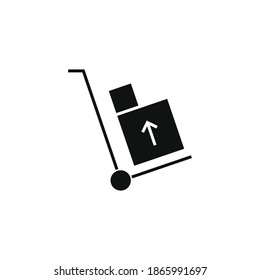 Icono de carro manual para tu sitio web, logotipo, aplicación, interfaz de usuario, impresión de producto. Icono de ilustración de vector de silicona plana de concepto de carro manual