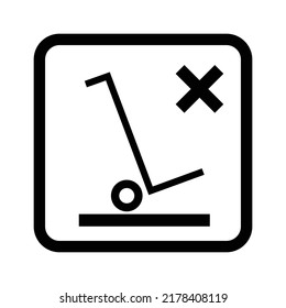No se permite la marcación del carro de mano - icono del vector 