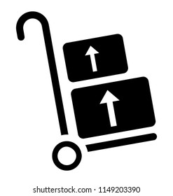 
A hand trolley porting packages to offer package trolley concept 
