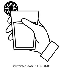 hand with tropical cocktail