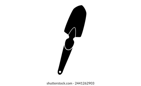 Hand trowel , black isolated silhouette