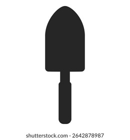 Hand trowel gardening tool in a silhouette vector icon