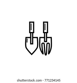 hand trowel and small garden fork icon