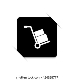 Hand truck -  black vector icon
