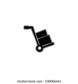 Hand truck  - black vector icon