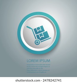 Hand truck with cardboard boxes glyph blue icon, logistic and delivery, hand dolly sign vector graphics, a solid pattern on a white background