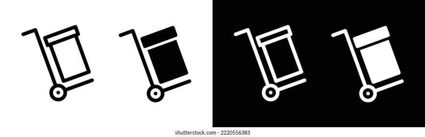 Hand truck with cardboard boxes icon vector. Hand dolly or Trolley icon, sign symbol illustration