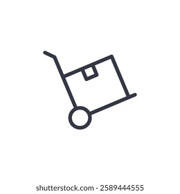 Hand truck delivery icon symbol vector sign isolated on white background illustration for graphic and web design