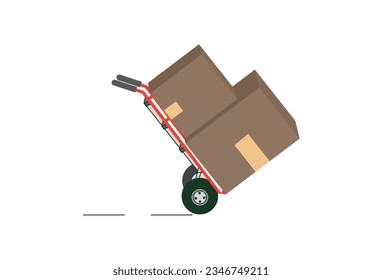 hand truck delivery, showcasing a hand truck or dolly symbol in a colorful and dynamic manner. This graphical representation effectively captures the concept of a hand truck used for transportation