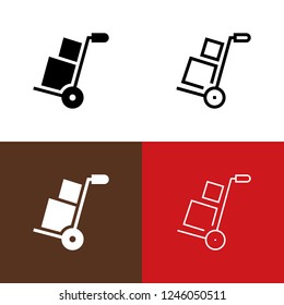 Hand Truck Dollie Icon Set