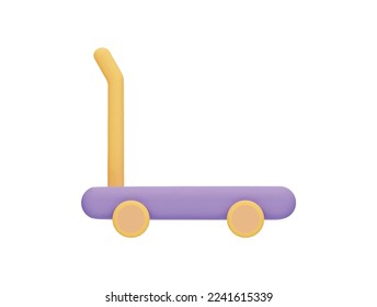 hand truck dolly trolley with 3d vector icon cartoon minimal style
