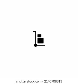 Hand truck fast delivery icon, freight trolley – vector