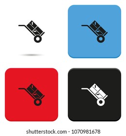 Hand truck flat vector icon.