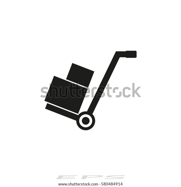 Hand Truck Icon Black Vector Illustration Stock Vector (Royalty Free