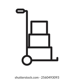 Hand truck icon Black and white logo