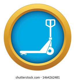 Hand truck icon blue vector isolated on white background for any design