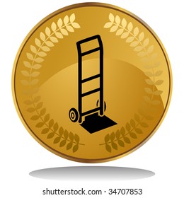 hand truck icon coin
