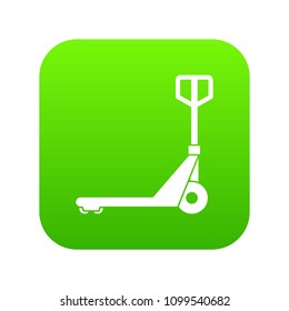 Hand truck icon digital green for any design isolated on white vector illustration