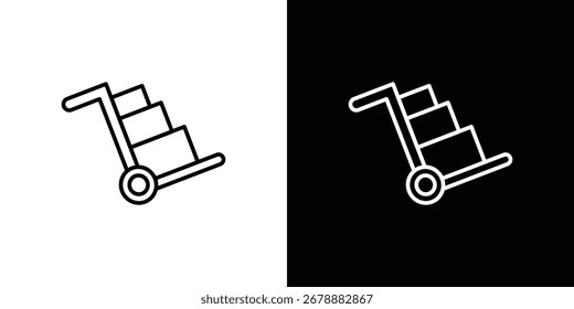 Ícone de caminhão manual em traçado editável. Ilustração vetorial EPS 10.