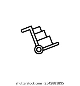 Hand truck icon. filled and line stroke icons