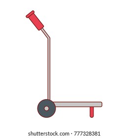 hand truck icon flat colorful silhouette