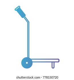 hand truck icon flat in degraded blue to purple color contour