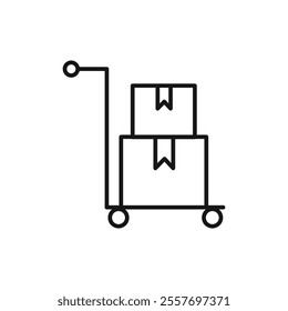 Hand truck icon Isolated flat vector in outline