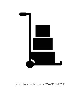 Hand truck icon Isolated flat vector in outline
