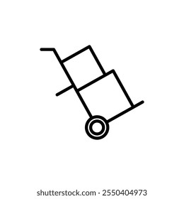 Hand truck icon linear logo isolated