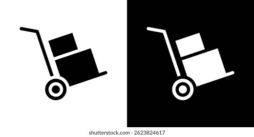 Ícone de caminhão de mão para design de interface do usuário do aplicativo móvel da Web de logotipo.