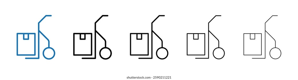 Hand truck icon Outline vector logo for web ui