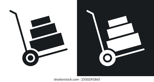 Hand truck icon pack in black color.