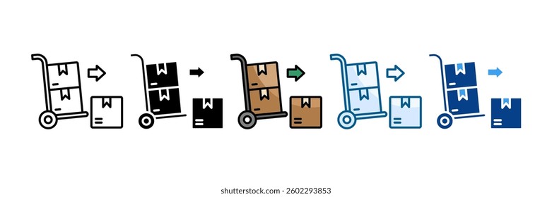 Hand Truck Icon Set Multiple Style Collection
