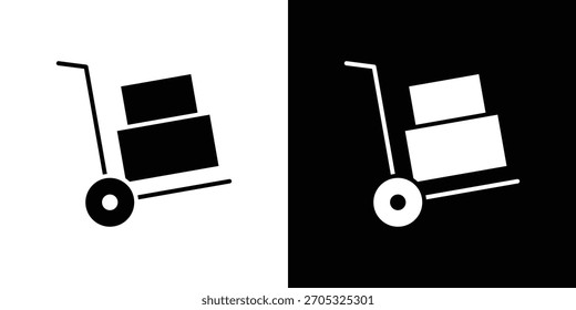 Hand truck icon, simple flat style. for ui or ux designs