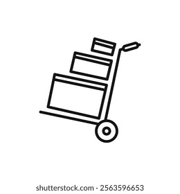 Hand truck icon Simple thin line flat symbol