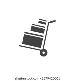 Hand truck icon Simple thin line flat symbol