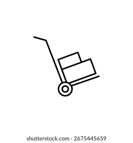 Ícone de caminhão simples vetor isolado símbolo estilo moda ilustração linear para web e app..eps