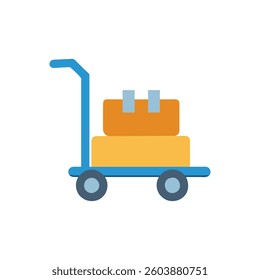A hand truck icon suitable for material handling in construction and logistics.
