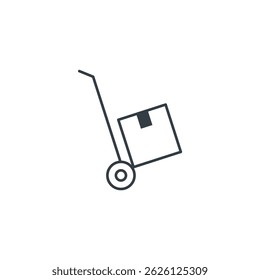 ilustração de vetor de símbolo de ícone de Caminhão de Mão isolado no fundo branco