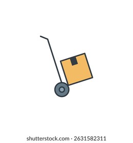 ilustração de vetor de símbolo de ícone de Caminhão de Mão isolado no fundo branco