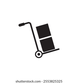 Hand truck icon Thin line flat illustration