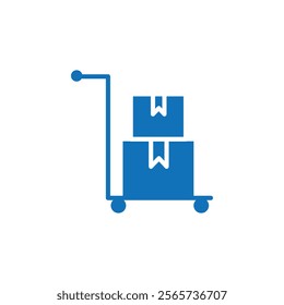 Hand truck icon Thin line illustration set