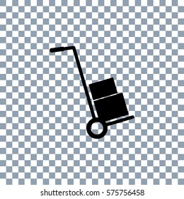 hand truck icon. Transparent background