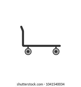 Hand truck icon, trolley icon. Vector illustration.