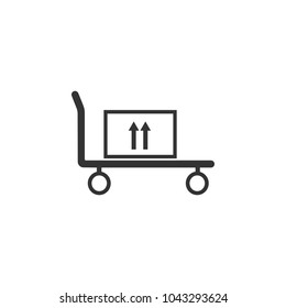 Hand truck icon, trolley icon. Vector illustration.	
