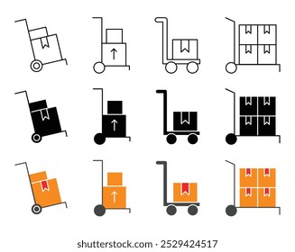 Hand truck icon in vector format