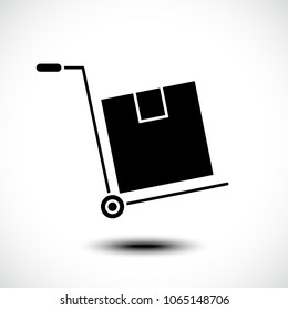 Hand truck icon. Vector illustration